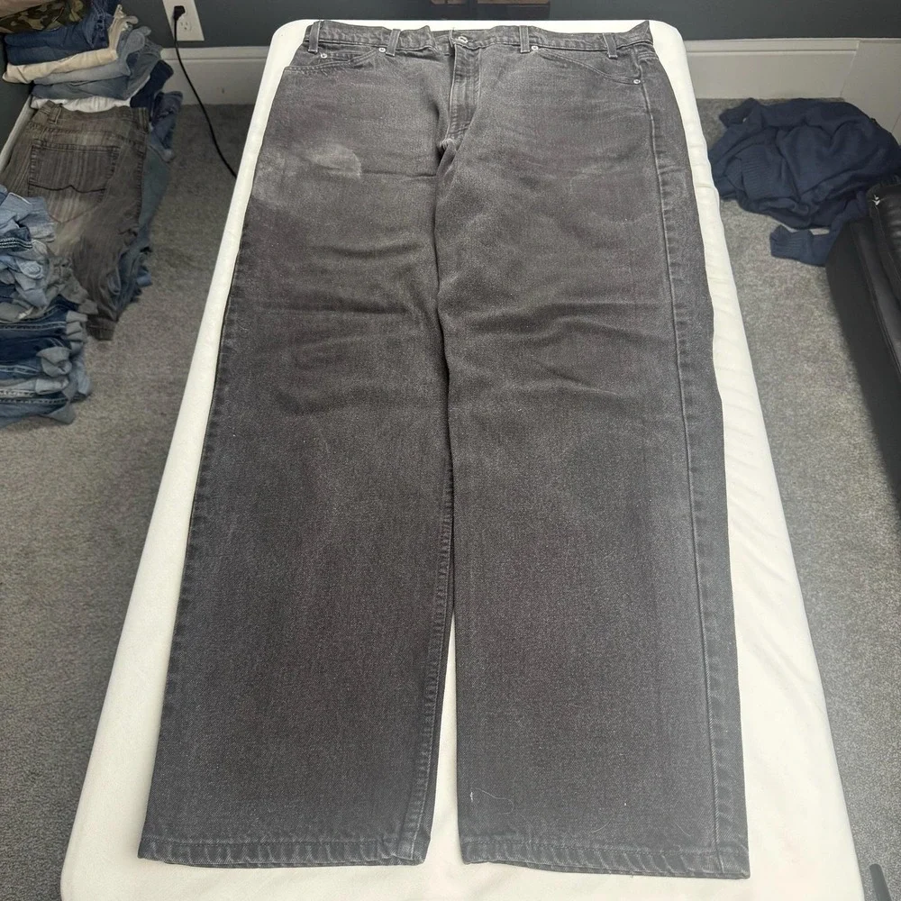 Levis 550 Jeans Mens 40x32 Gray Charcoal Wash Relaxed baggy Vintage 90s Casual